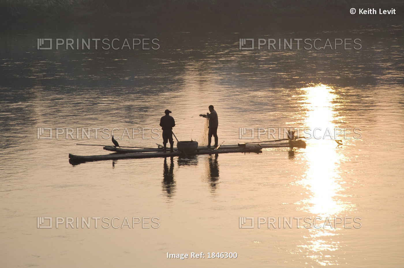 Men On A Raft Fishing