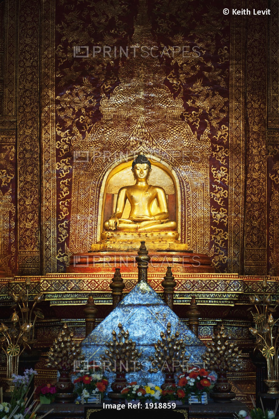 Interior Of Wat Phra Singh Temple; Chiang Mai, Thailand