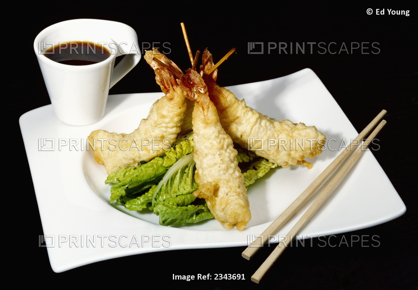 Food - Tempura Prawns and Ponzu Dip. Ingredients include prawns, tempura ...