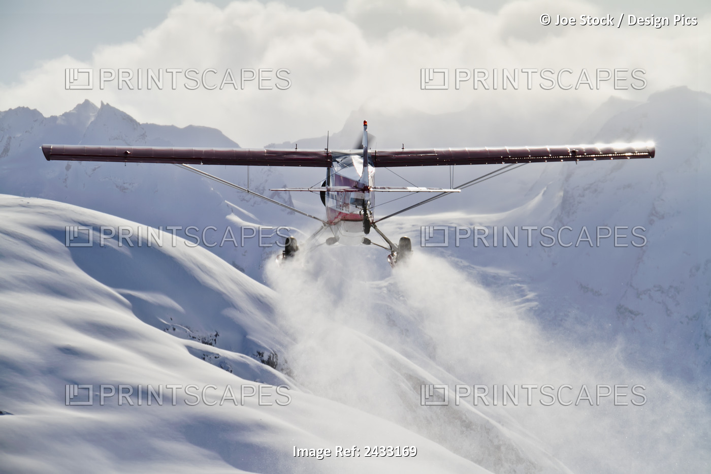 View Of A Super Cub Air Taxi At Tanaina Glacier In The Neacola Mountains, ...