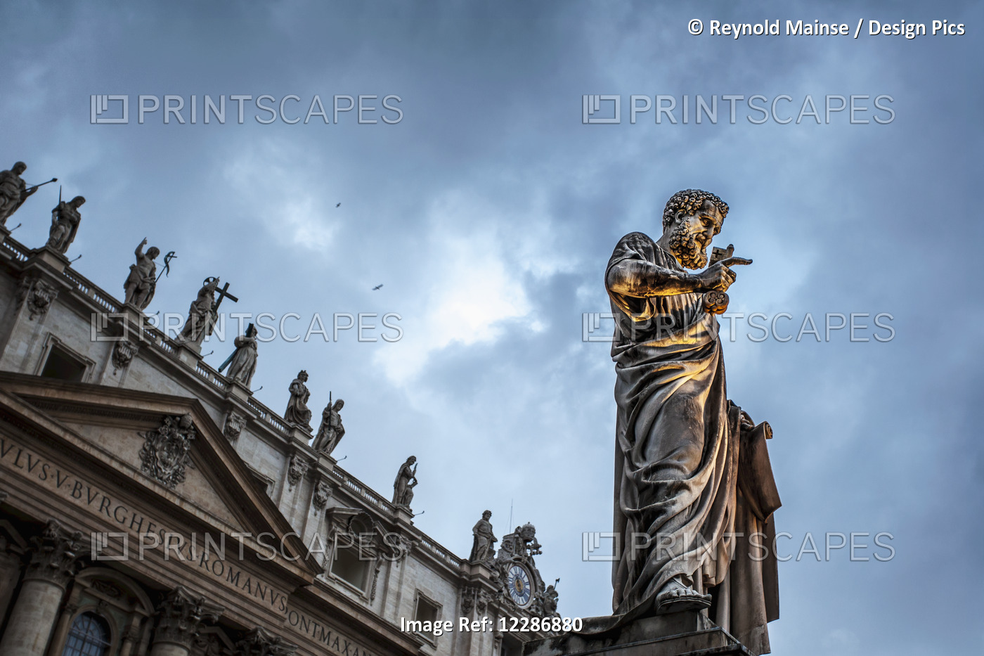 Statue Of Peter At Saint Peter's Basilica; Rome, Italy
