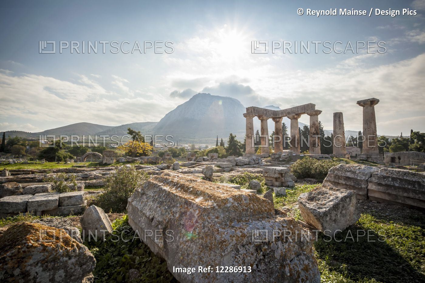 Stone Ruins, Temple Of Apollo; Corinth, Greece