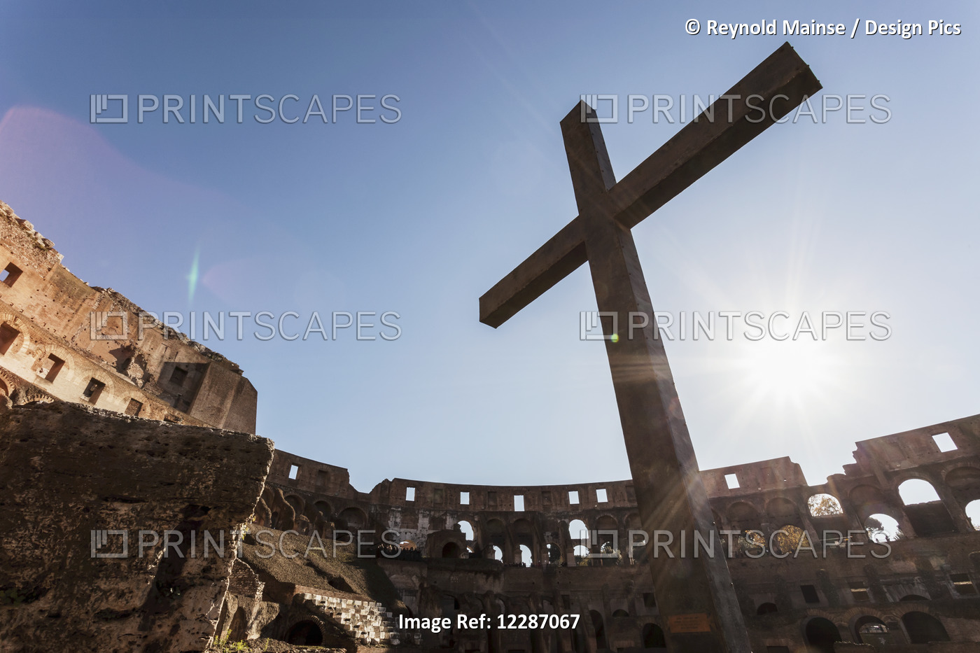 Cross In The Colosseum; Rome, Italy