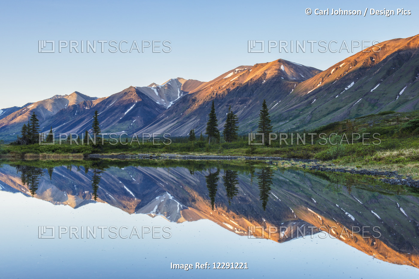 Morning Light On Chigmit Mountains In Twin Lakes Area Of Lake Clark National ...
