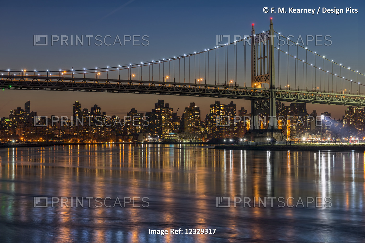 Rfk Triboro Bridge At Twilight; New York City, New York, United States Of ...