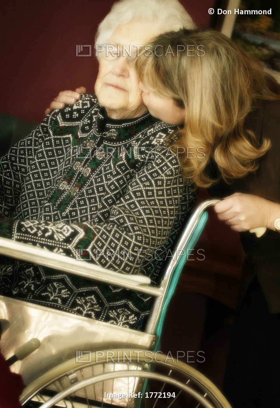 Elderly Lady Being Comforted