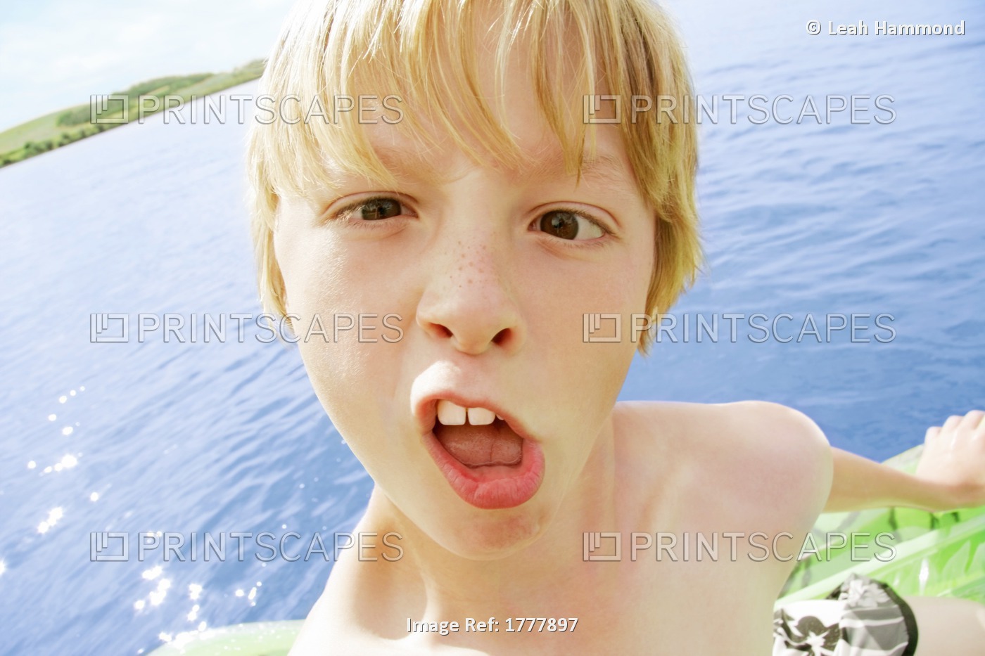 A Young Boy Making A Funny Face