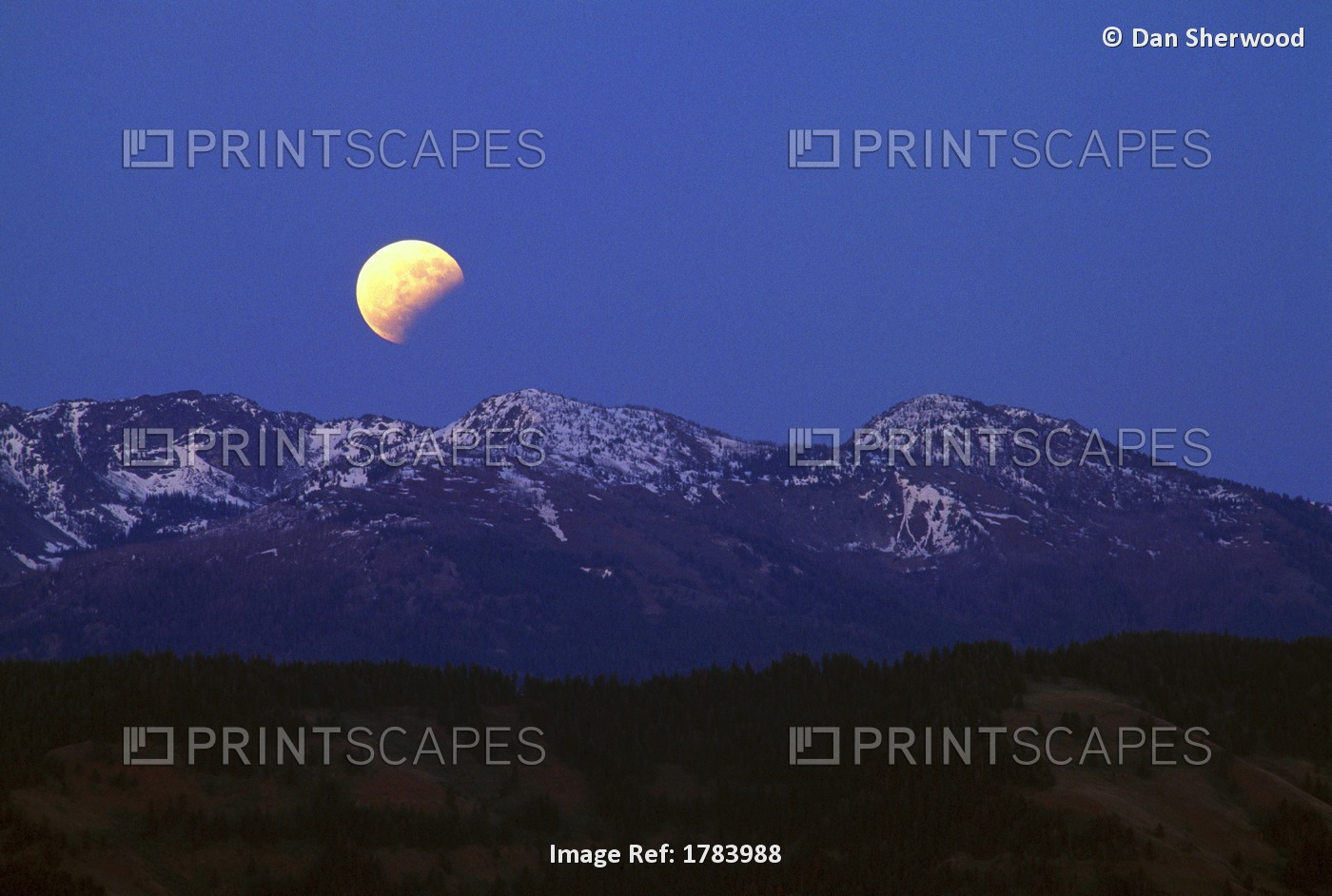 Eclipsed Moonrise Over Hell's Canyon National Recreation Area