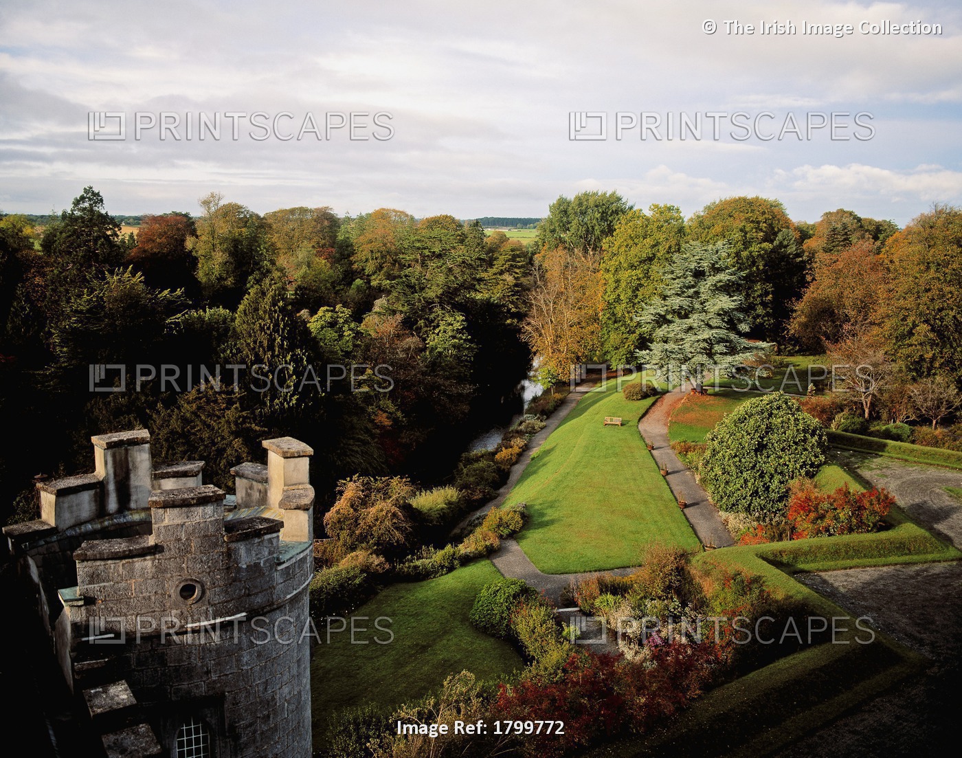 Pleasure Grounds From Castle Walls, Birr Castle, Co Offaly, Ireland