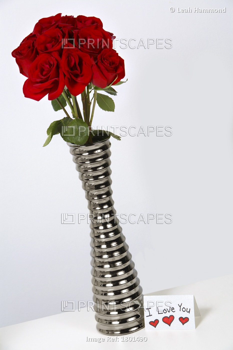 I Love You Card With Roses In A Vase