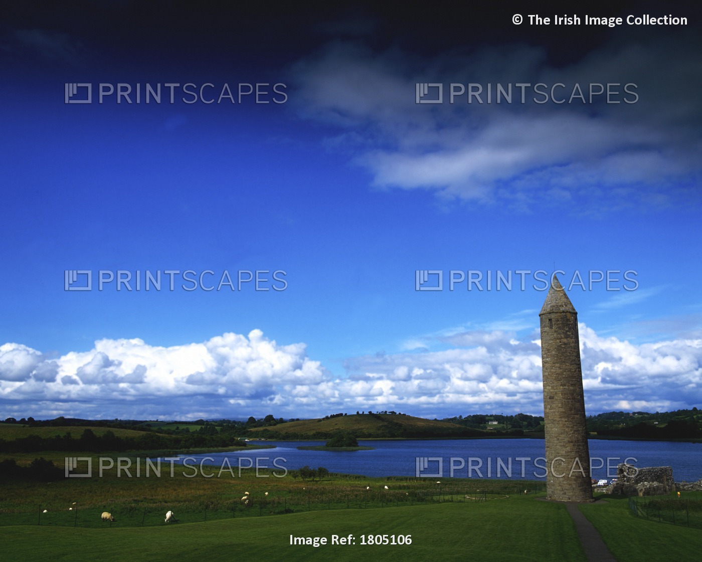 Devenish Monastic Site, Devenish Island, Lower Lough Erne, County Fermanagh, ...