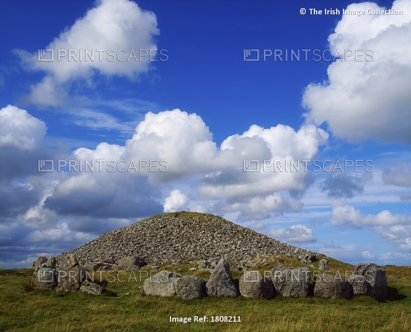 Slieve Na Calliagh, Co Meath, Ireland; 5000 Year Old Burial Chamber Cairn At ...