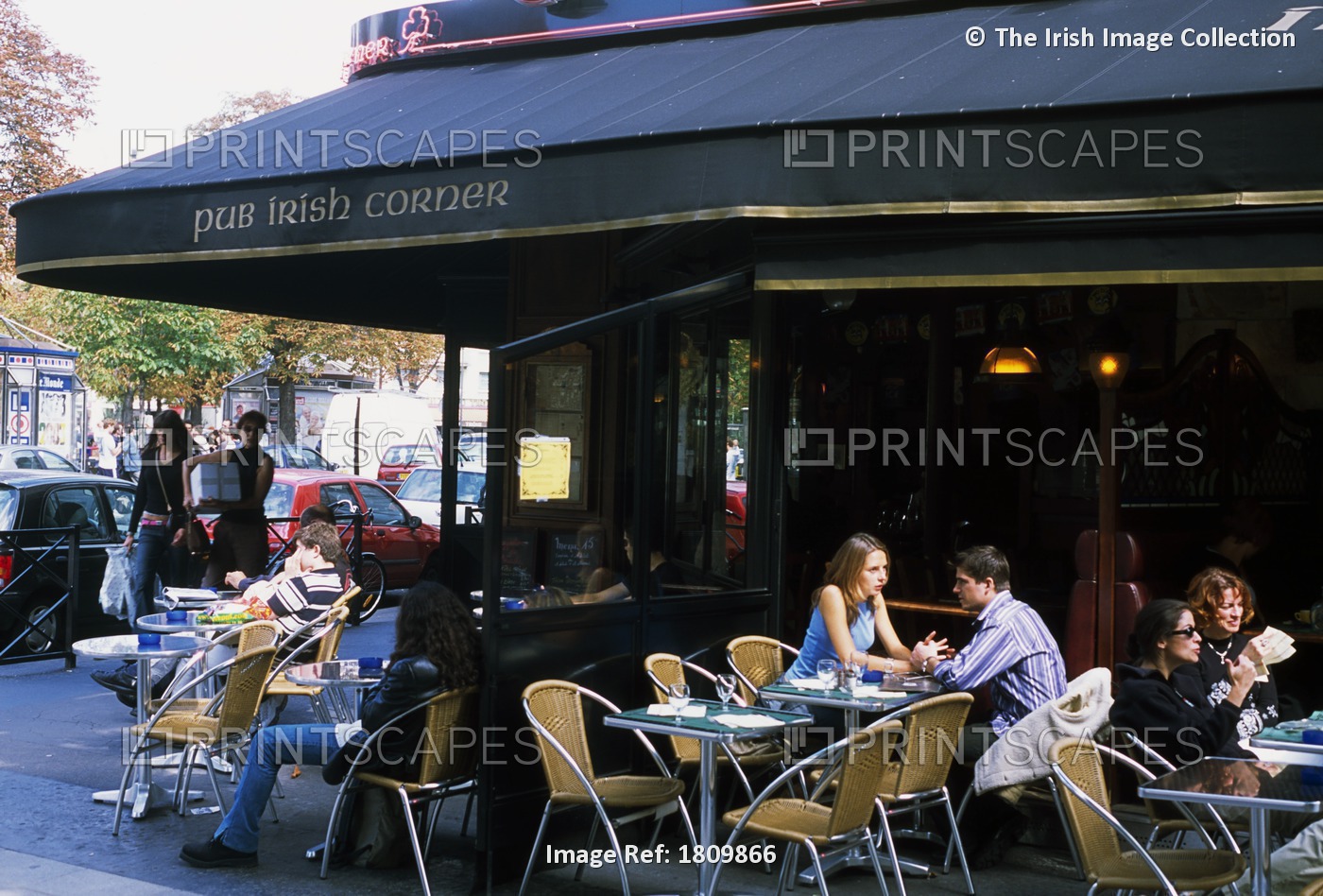 Irish Corner, Paris, France; People At An Irish Pub In Paris