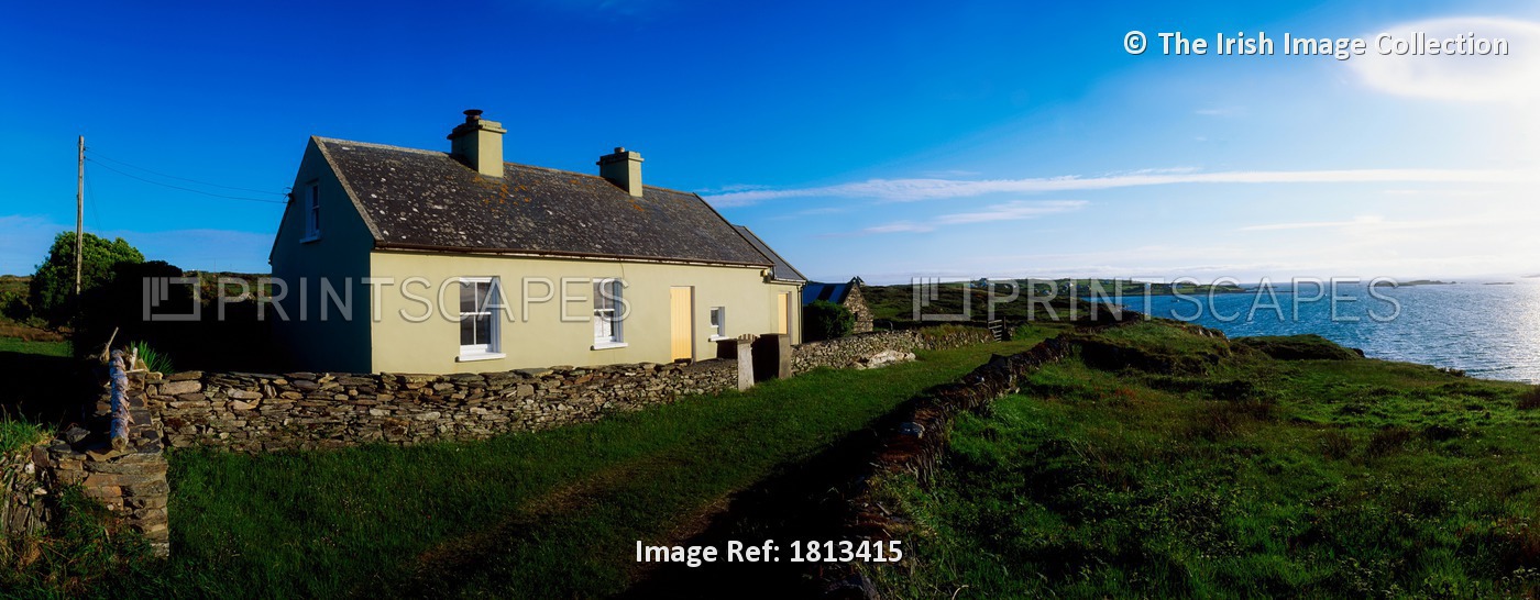 Traditional Slate Cottage, Hoare Island Roaring Water Bay, Co Cork, Ireland.