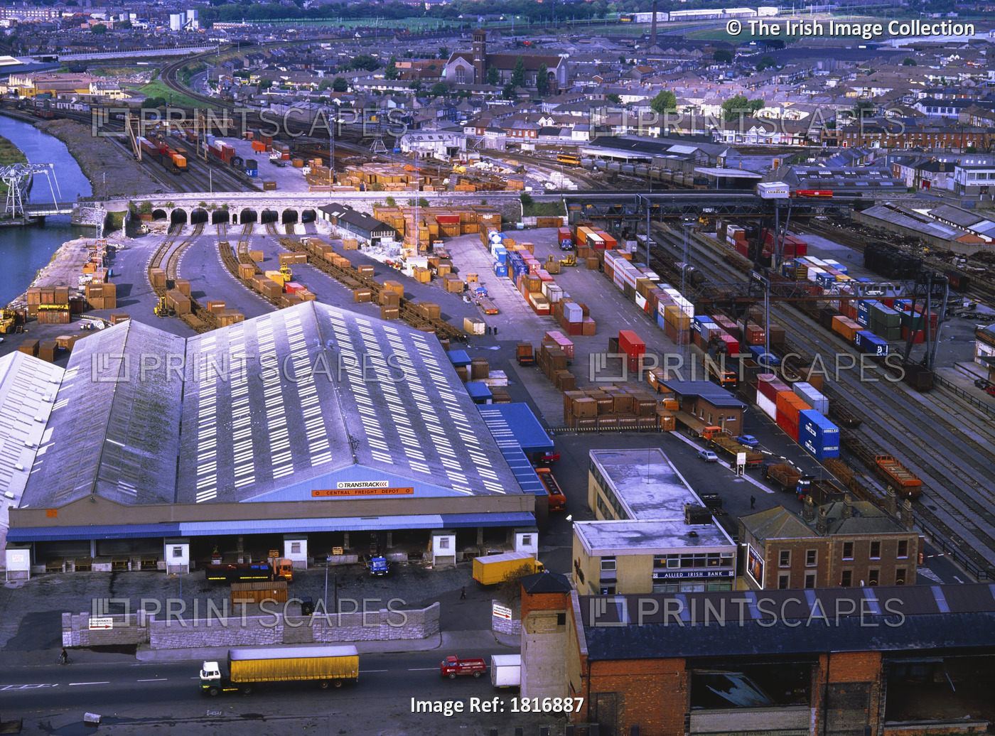 Cie Freight Yard, Dublin, Ireland; Aerial View Of Rail Yard