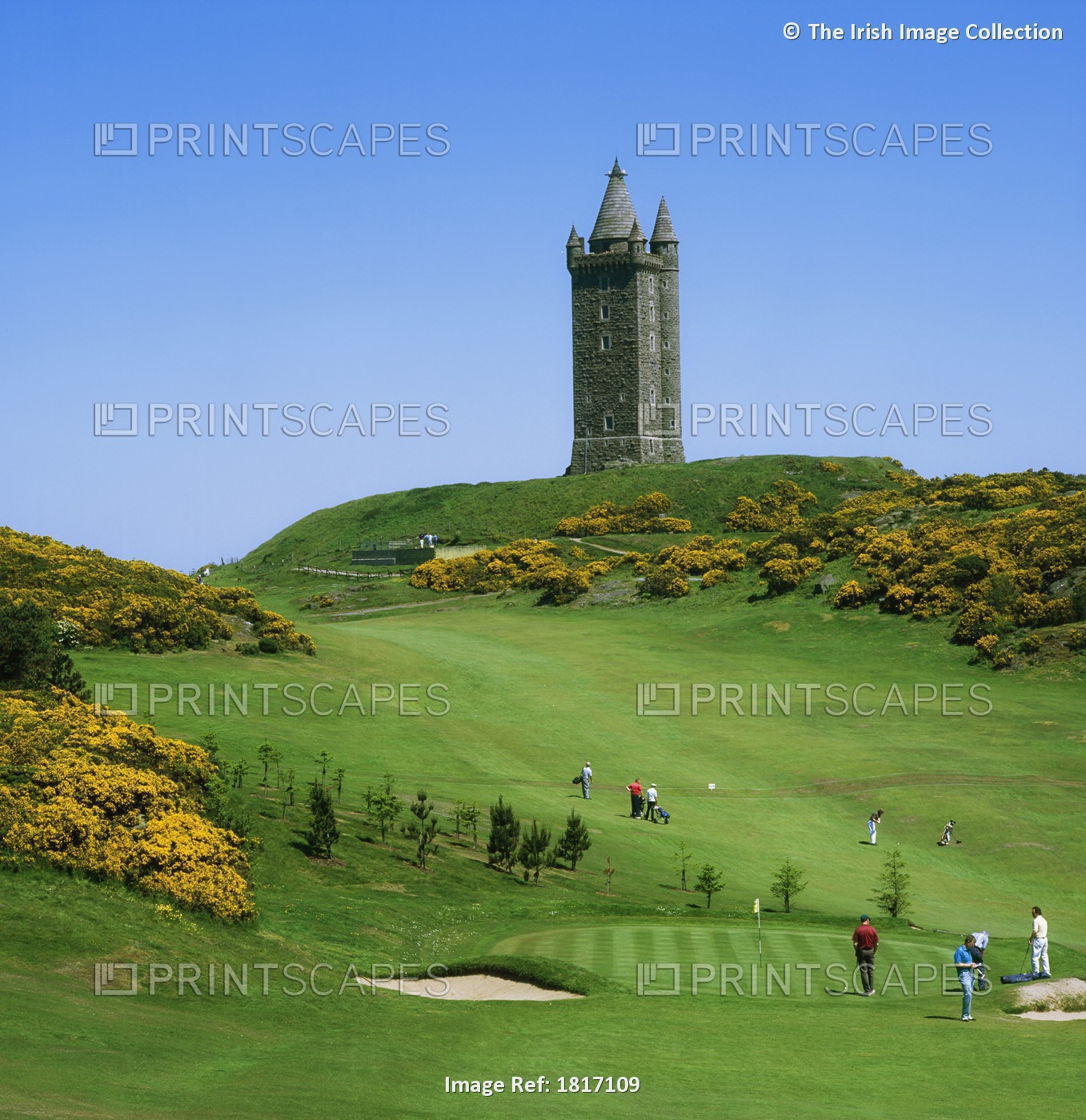 Scrabo Golf Club, Newtownards, Co Down, Ireland; Scrabo Tower Overlooking A ...