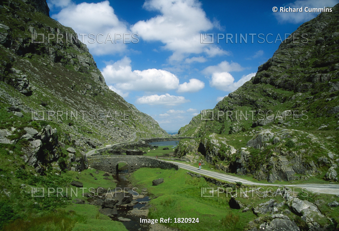 Gap Of Dunloe, Killarney National Park, County Kerry, Ireland; Cyclists In The ...
