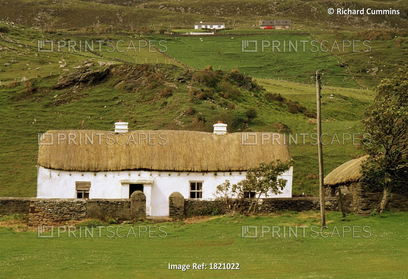 Glencolumbkille, County Donegal, Ireland; Traditional Thatched Roof Cottage
