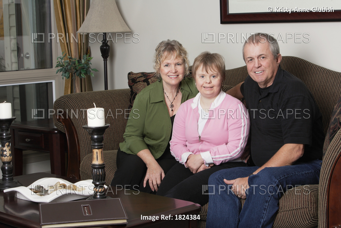 Portrait of Family With Down Syndrome Daughter