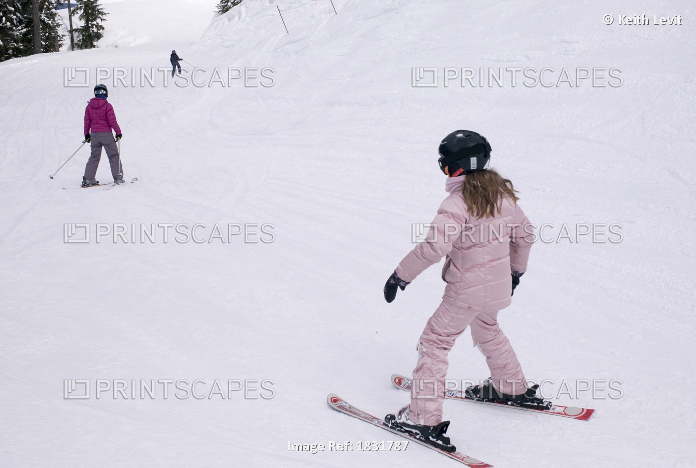 Girl Downhill Skiing, Whistler, Bc, Canada