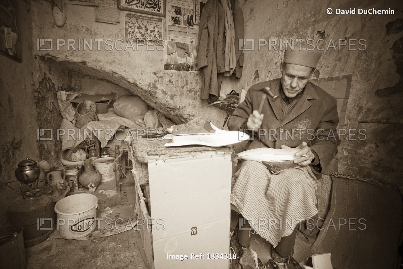 Man Working In Old Workshop; Sfax, Tunisia
