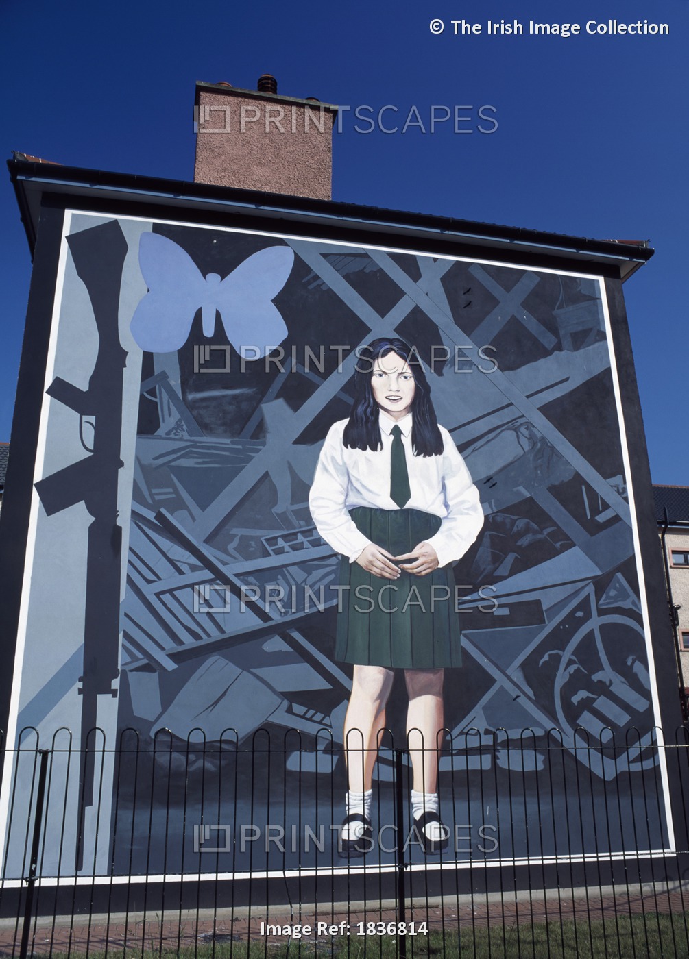 Bogside,Derry City,Co Derry,Northern Ireland; Mural Of A Young Girl