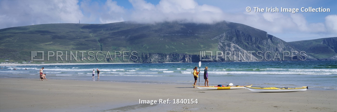 Canoeing At Keel Bay, Achill Island Co Mayo, Ireland