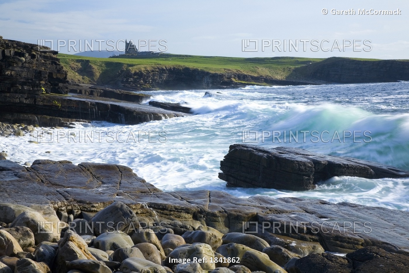 Classiebawn Castle, Mullaghmore, Co Sligo, Ireland; Rugged Coastline With A ...