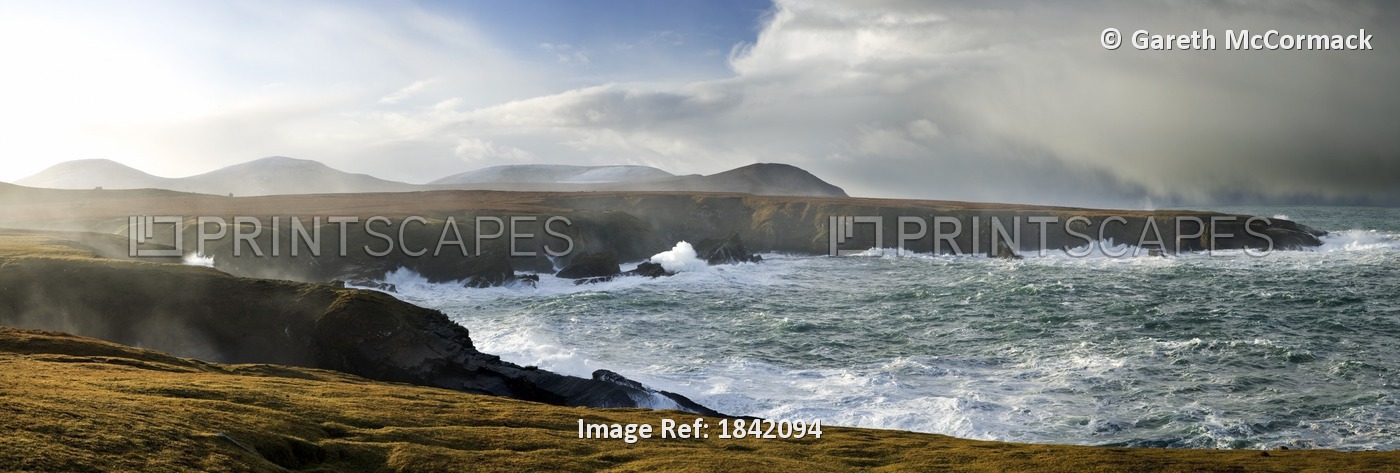 North Mayo, Co Mayo, Ireland; Sea Cliffs Next To The Atlantic