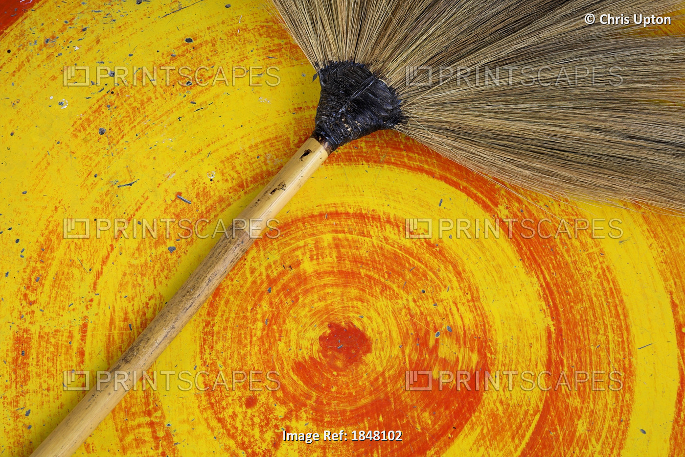 Isan, Thailand; Asian Style Broom On A Table