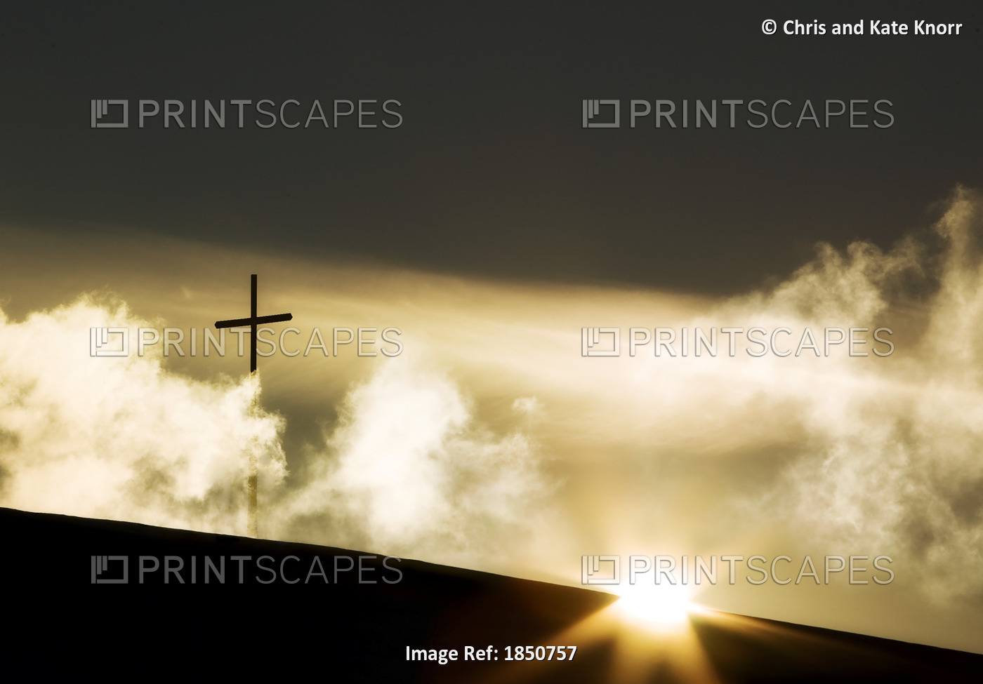 The Cross On A Hilltop With The Sunrise