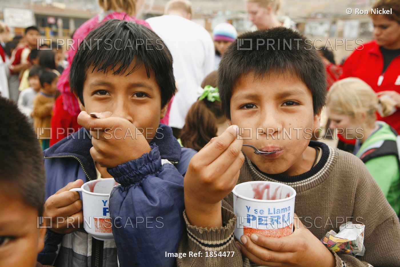 Young Boys Eating, Lima, Peru