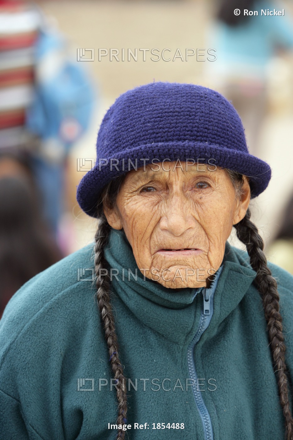 Portrait Of Sad Looking Senior Woman, Lima, Peru
