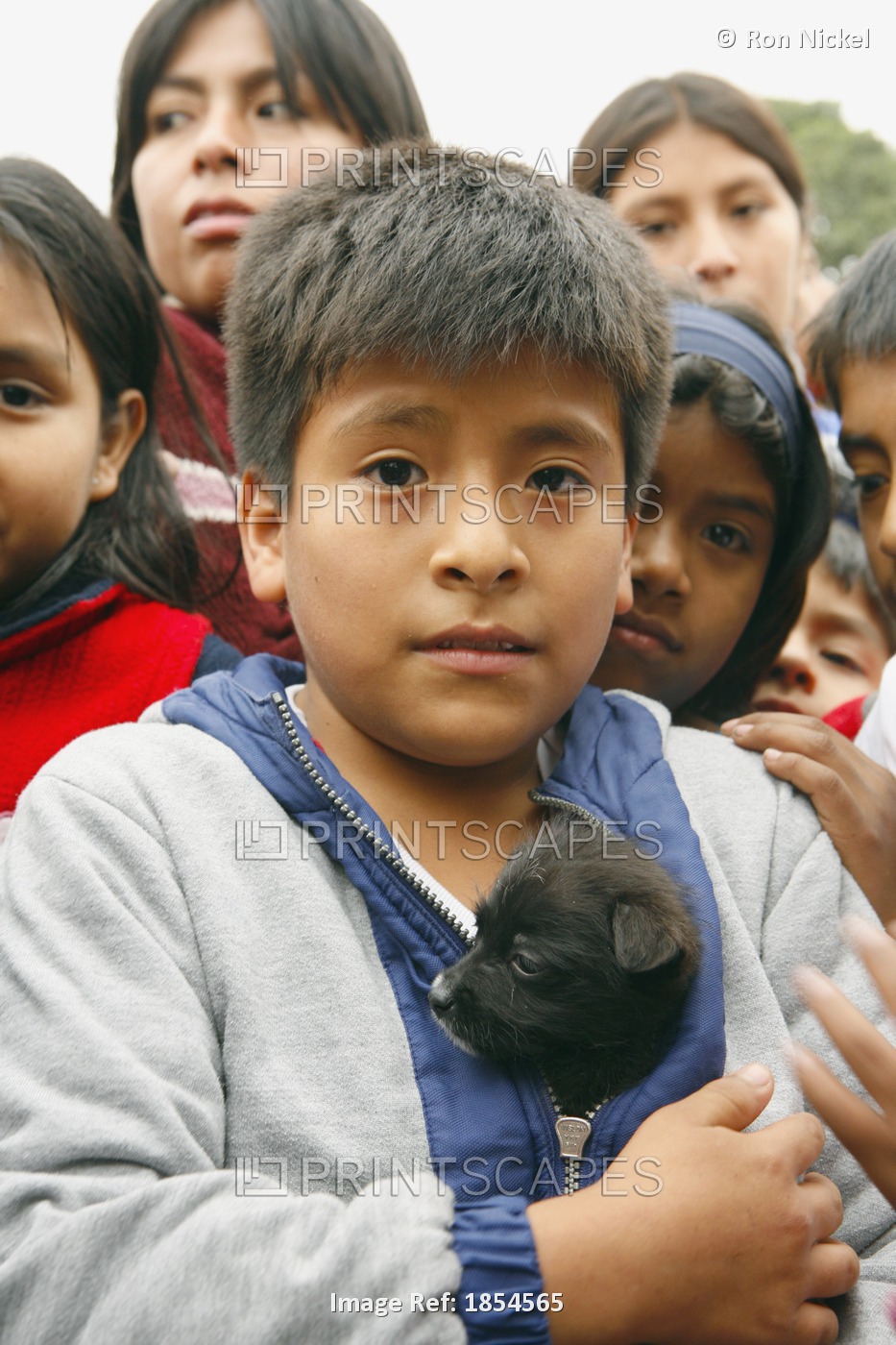 Young Boy With Puppy, Lima, Peru