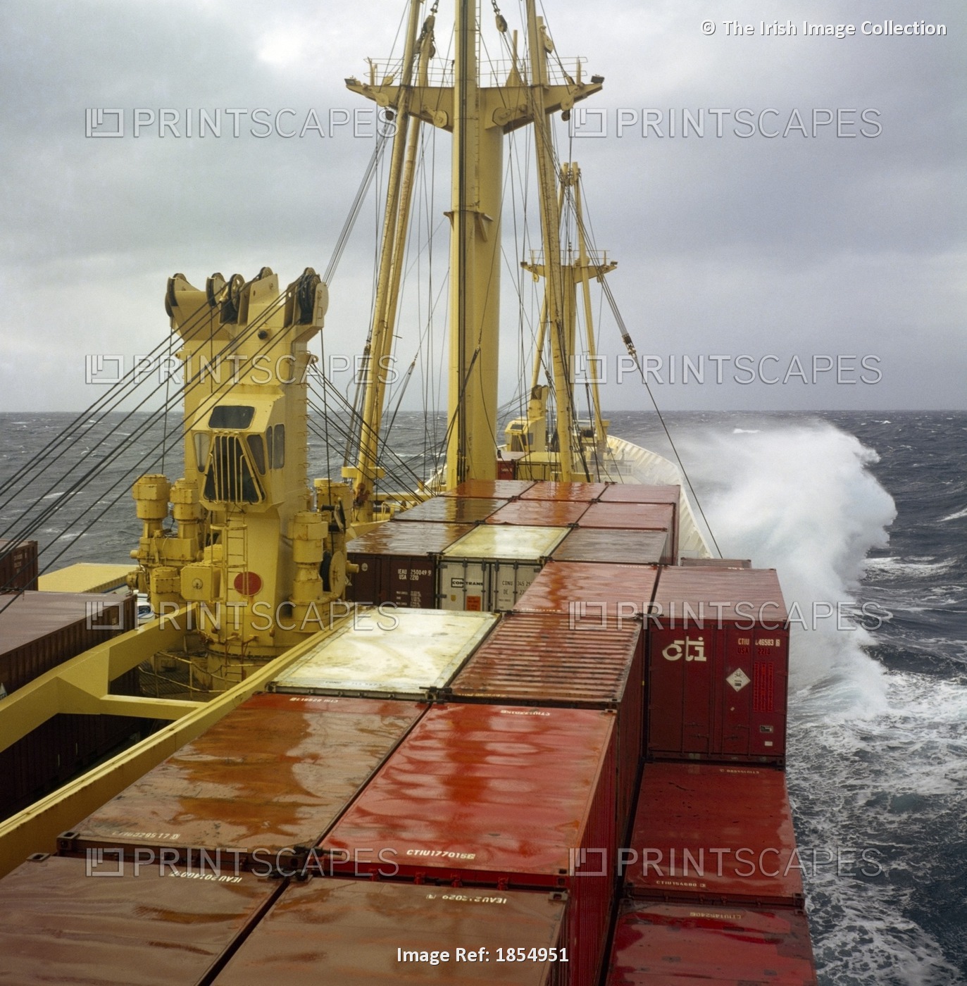 Shipping, Container Ship In Storm.