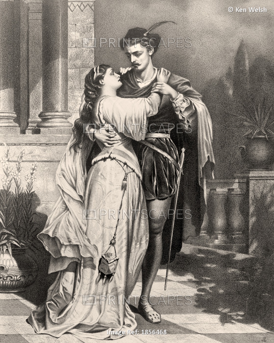 Romeo And Juliet After A 19Th Century Engraving