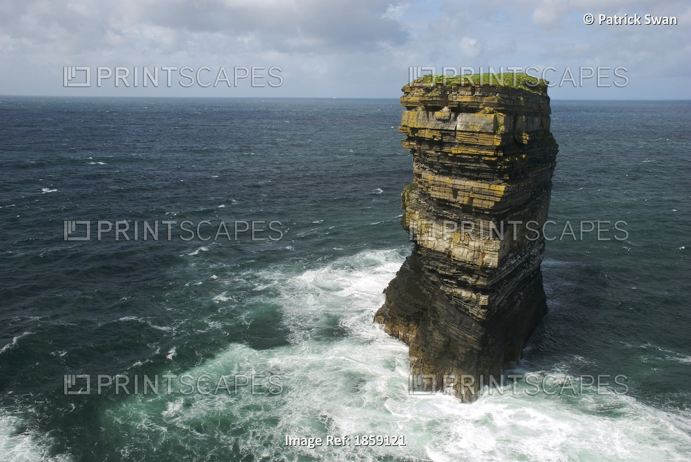 Rock Formation In Sea; Downpatrick Head, Country Mayo, Ireland