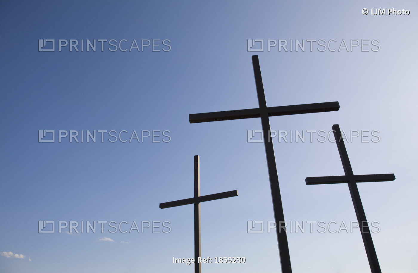 Three Crosses Against Blue Sky