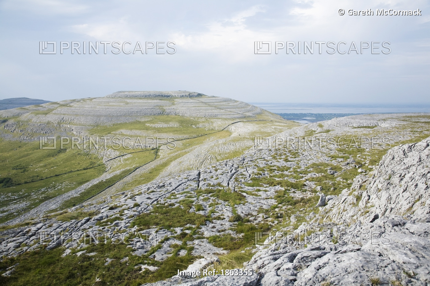 View Of Slieve Oughtmama From Turlough Hill, The Burren, County Clare, Ireland