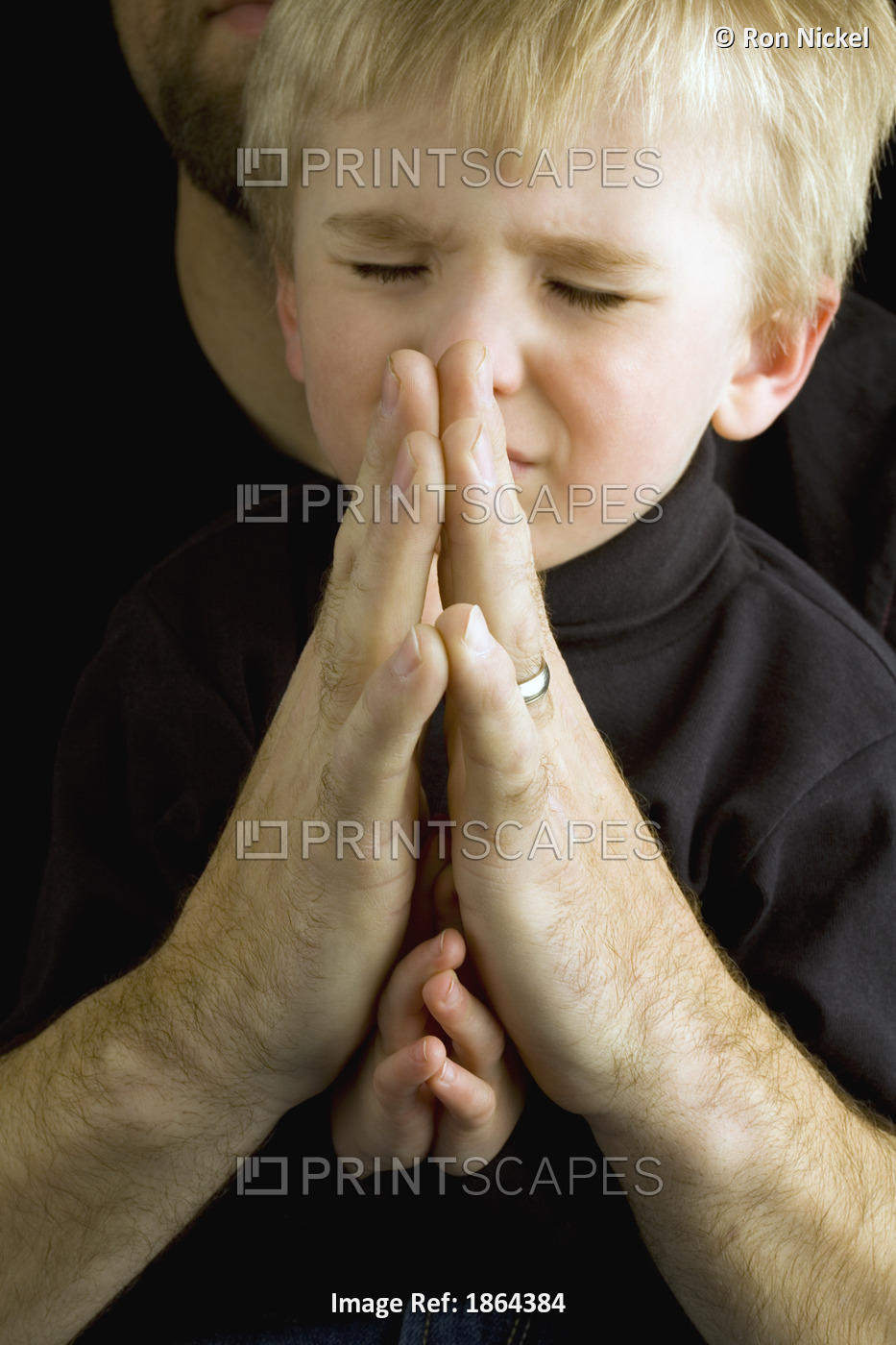 Father Praying With Son