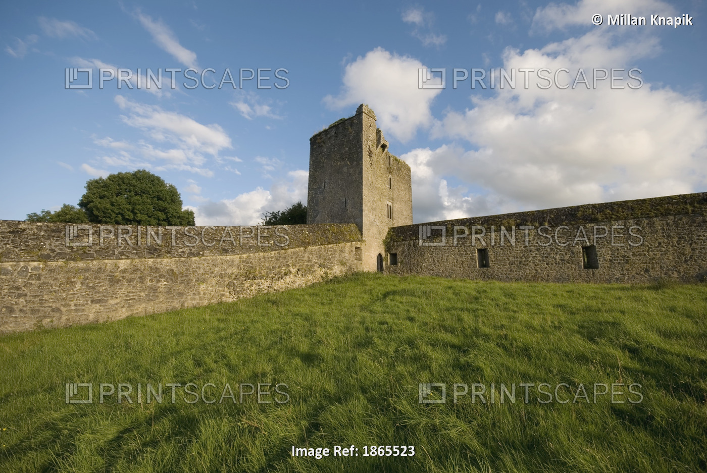 Stone Wall And Tower At The Ruins Of A 12Th Century Augustinian Priory; Kells, ...