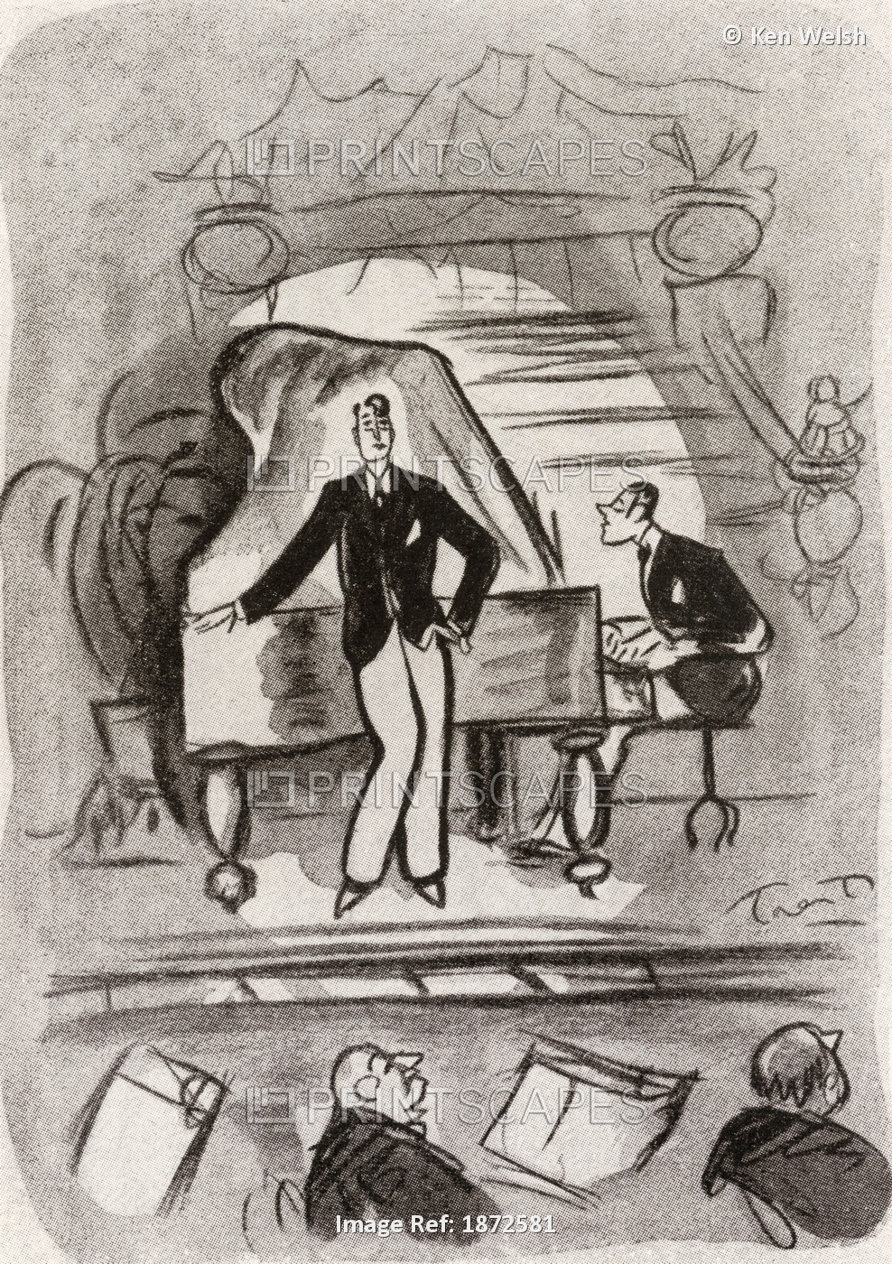 Cabaret In Montparnasse, Paris, France In The 1920's. After The Drawing By ...