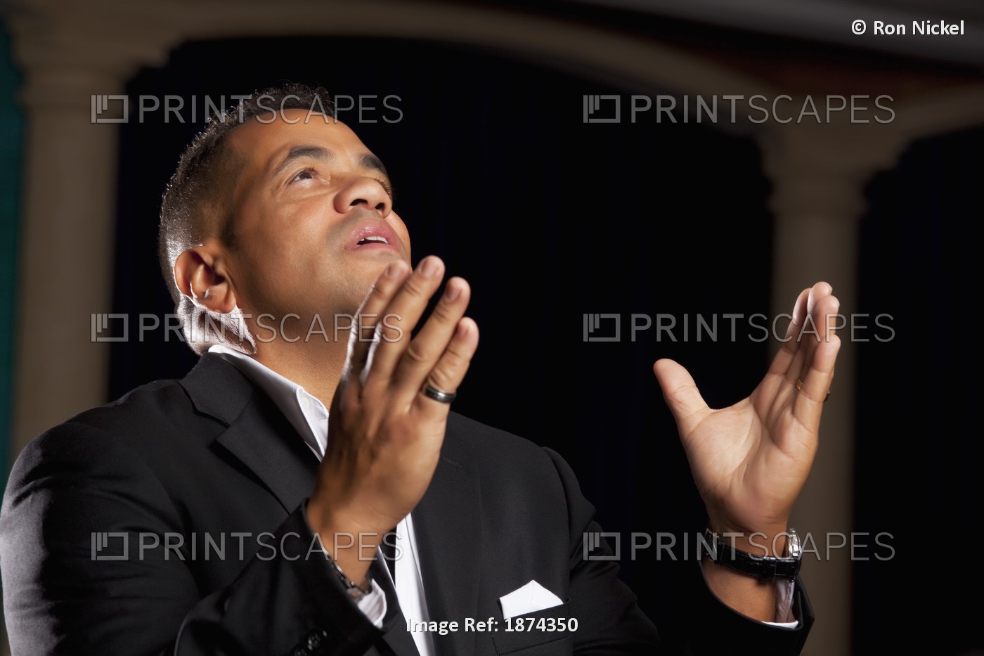 Fort Lauderdale, Florida, United States Of America; A Man With Hands Raised In ...