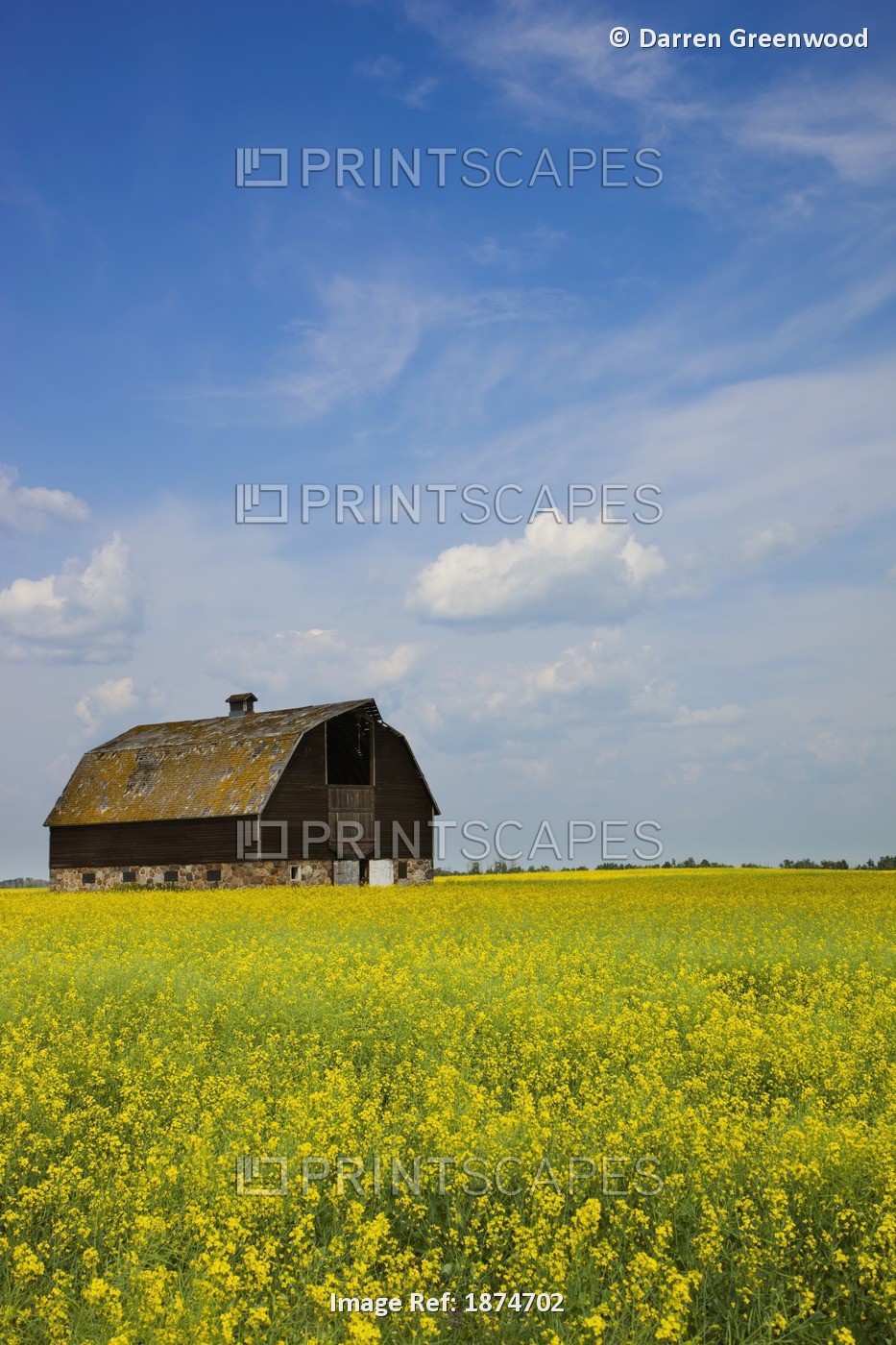 Alberta, Canada; An Old Barn In A Field
