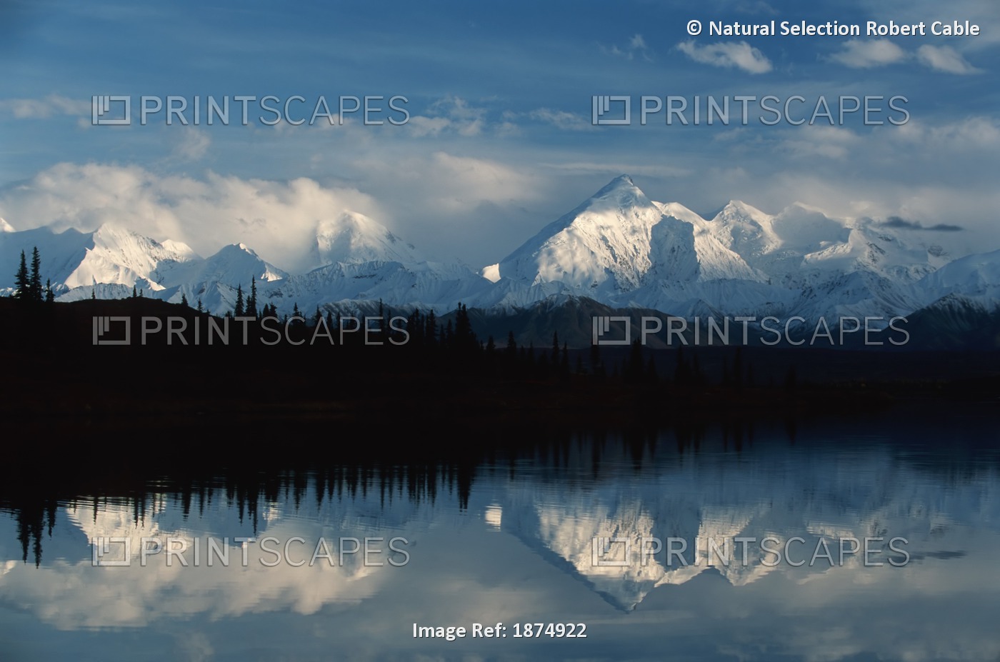 Alaska, United States Of America; Alaska Range Mountains Reflected In Wonder ...