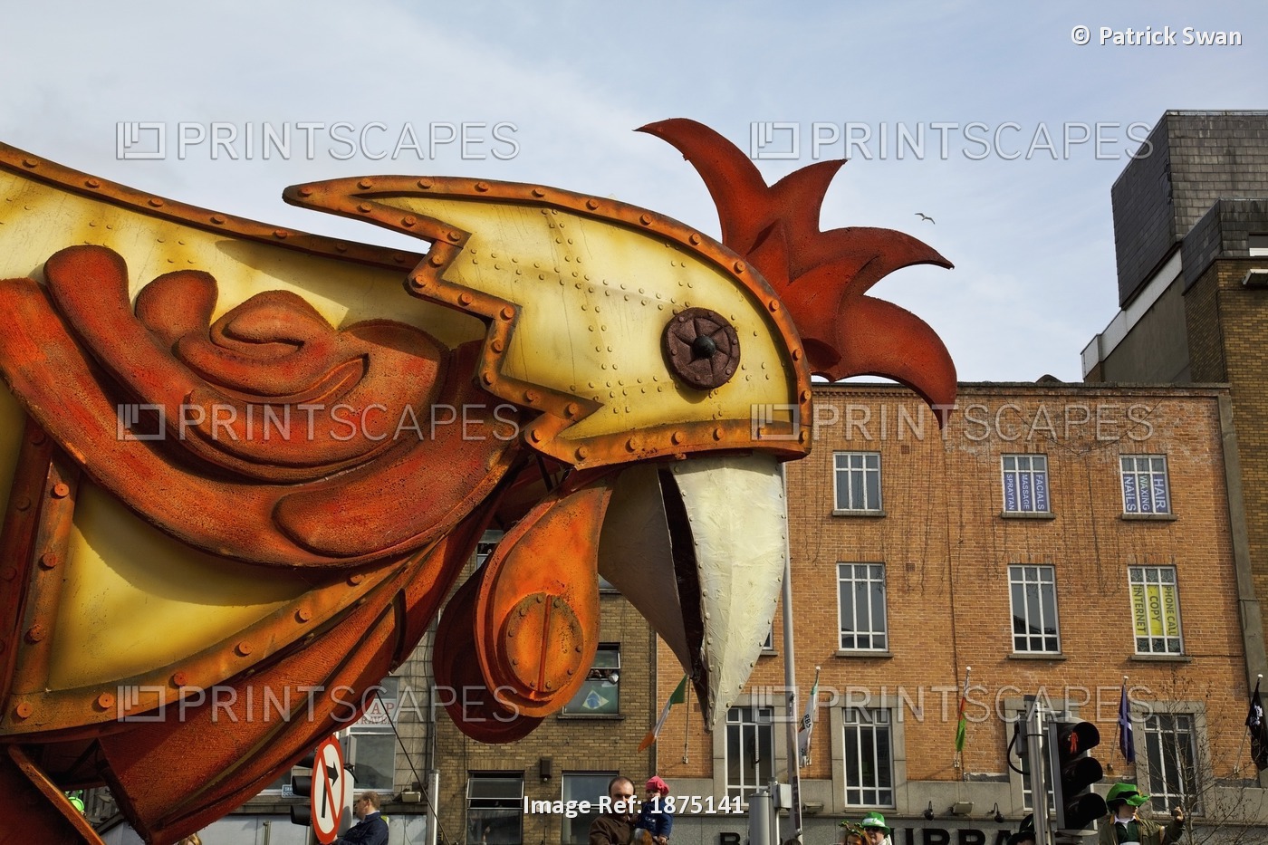 Dublin, Ireland; A Float With A Large Bird As Part Of A Parade On O'connell ...