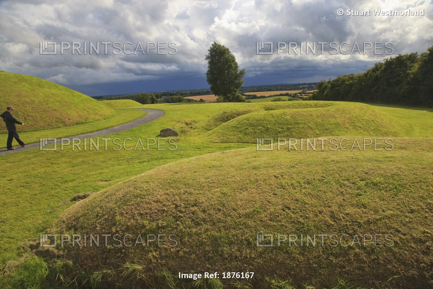 County Meath, Ireland; Knowth, The Passage Tomb Complex At The Western End Of ...