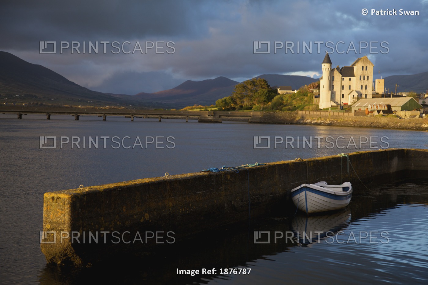 Caherciveen, County Kerry, Ireland; The Old Barracks In Evening Light With A ...