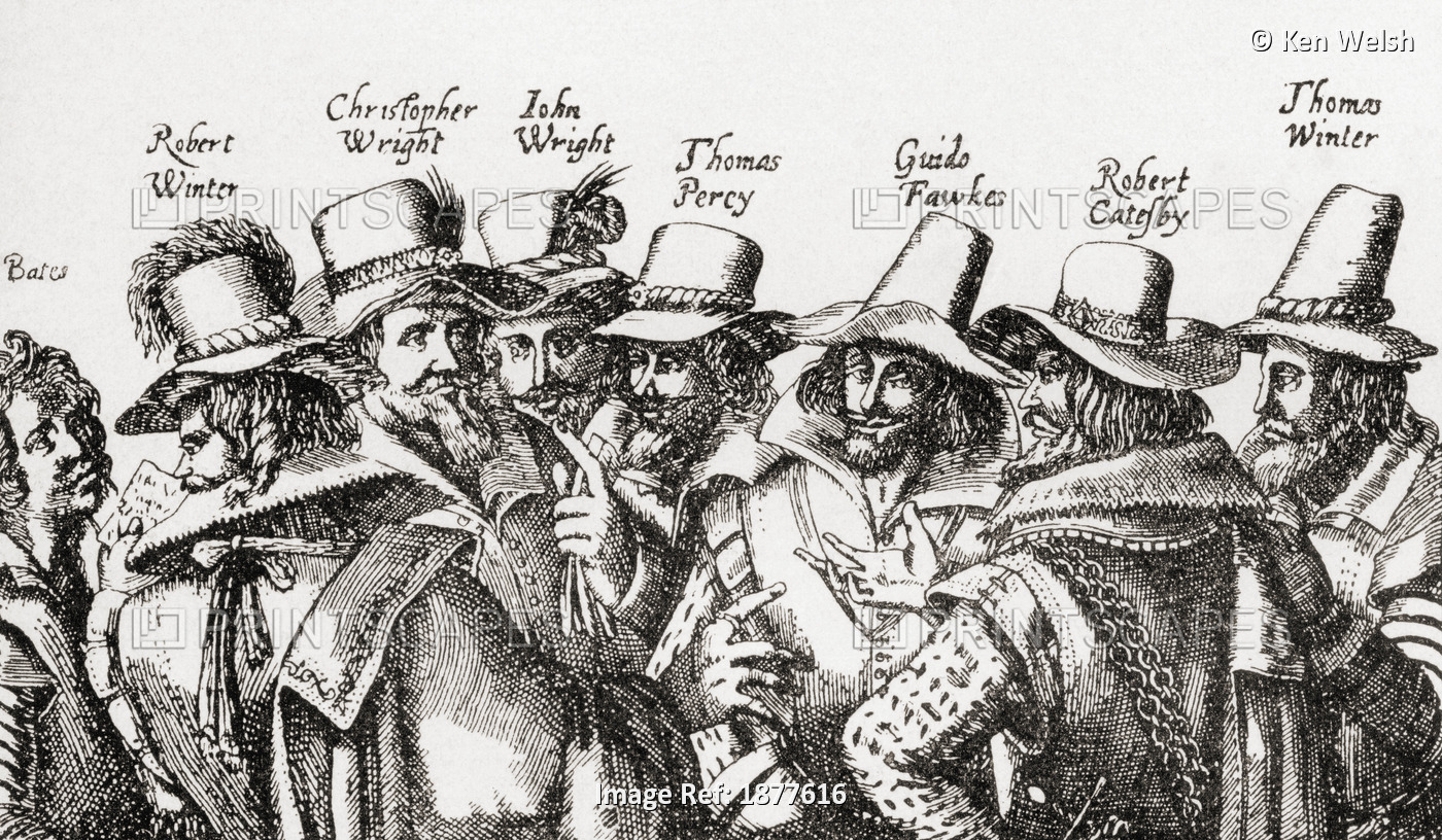 The Gunpowder Plotters. From Left To Right: Thomas Bates, Robert Winter, ...