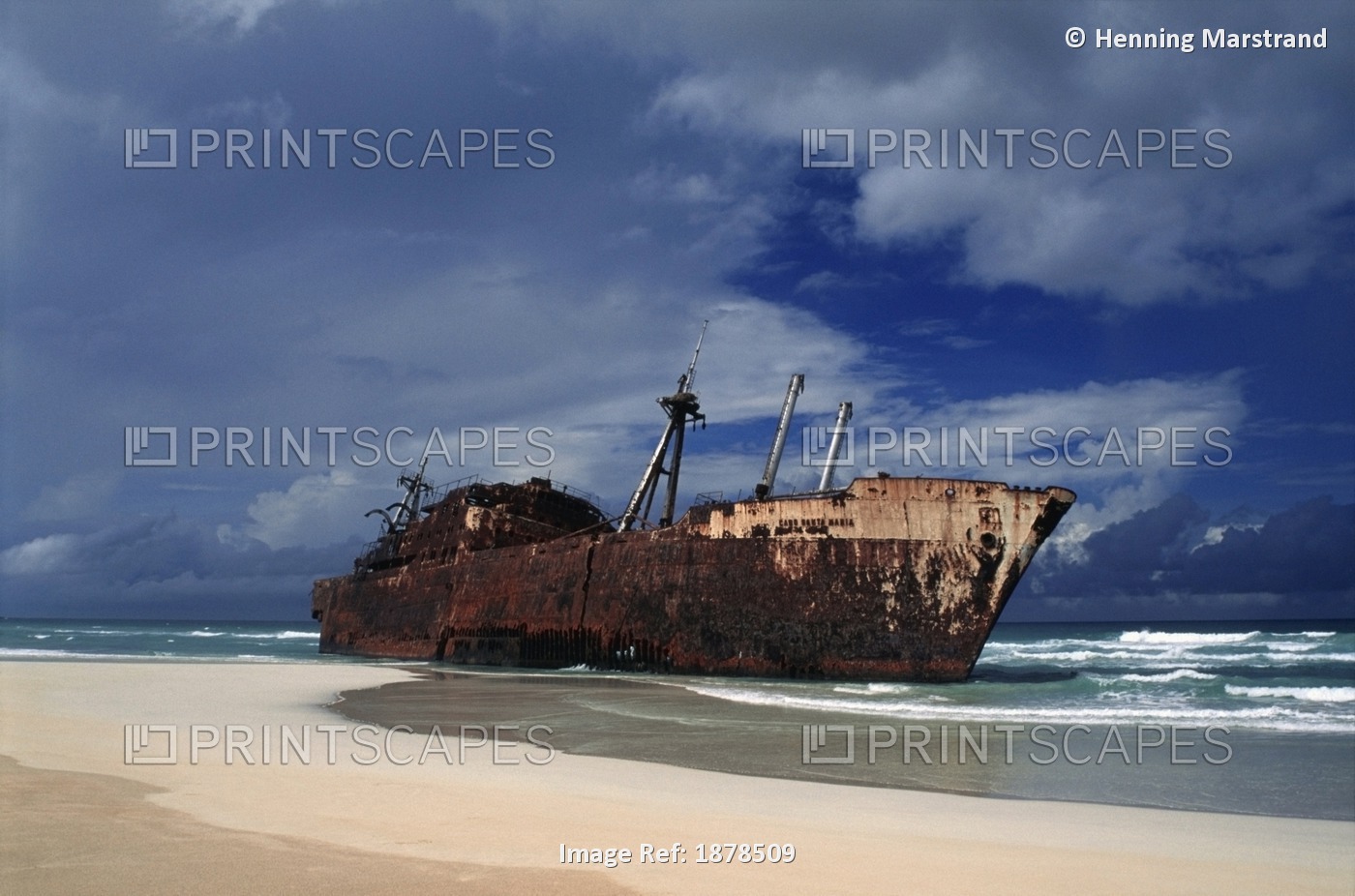 Shipwreck On A White Sand Beach